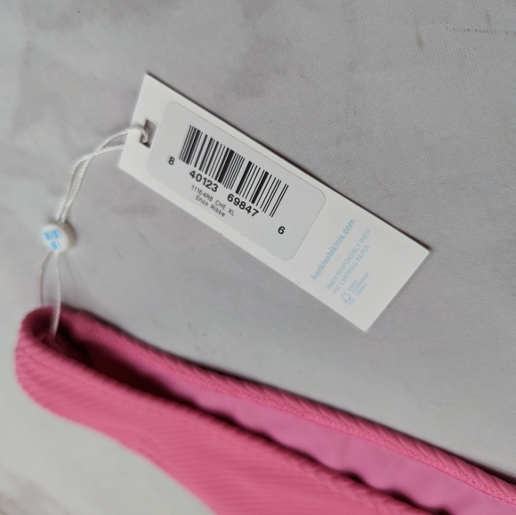 Frankie's Bikinis Bottoms Women XL Swim Bathing Ribbed Enzo Cherub Pink Cheeky - Picture 5 of 12